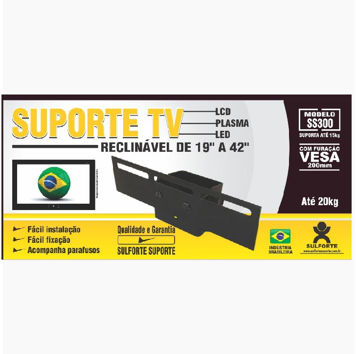 SUPORTE TV ARTICULADO SS 300 VESA 200 MM Z