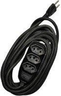 EXTENSÃO ELETRICA CABO PP 2 x 2,50 03 MTS 3 TOMADA 2P + T 10A PINO 2P PRETA