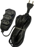 EXTENSÃO ELETRICA PL 10 METROS PRETO 3 FUROS E 2 PINOS 10A (127V~1100W / 220V~2200W)