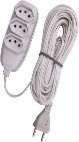 EXTENSÃO ELETRICA PL 05 METROS BRANCO 3 FUROS E 2 PINOS 10A (127V~1100W / 220V~2200W)